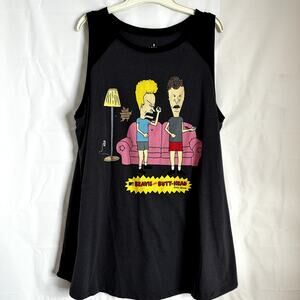 Torrid - Raglan Tank - Cotton Beavis & Butthead Grey & Black Size: 3 NWOT